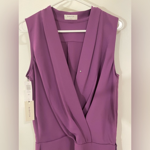 Aritzia💜 Babaton Phoenix Dress in Açaí LINED Skirt Faux-Wrap Top PERFECT NWT - Picture 2 of 16